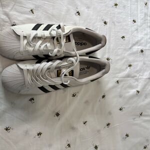 Adidas Kids White and Black Striped Sneakers
